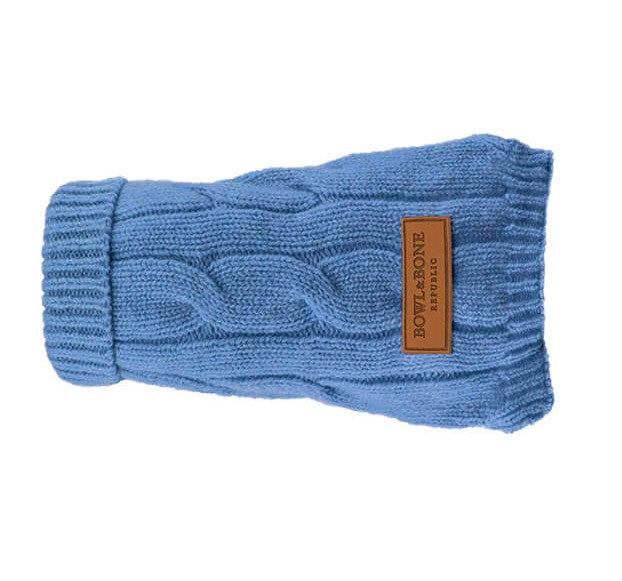 Un pull en laine pour chien pour affronter le froid : Aspen bleu - kasibe