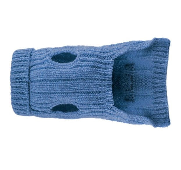 Un pull en laine pour chien pour affronter le froid : Aspen bleu dessous - kasibe