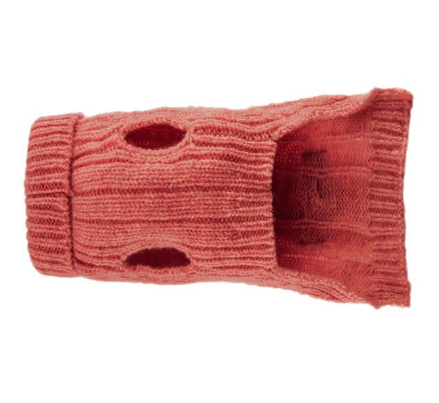 Un pull en laine pour chien pour affronter le froid : Aspen rose dessous - kasibe
