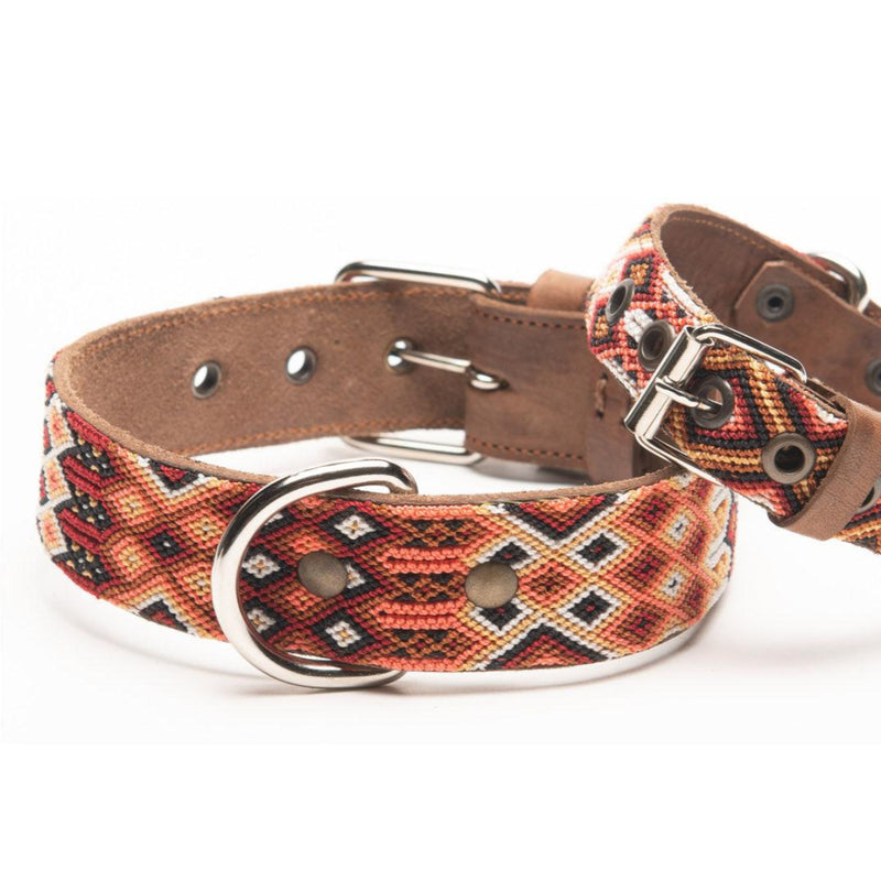 Collier pour chien mexicain - Broderie complète sur cuir Collier pour chien mexicain - Broderie complète sur cuir