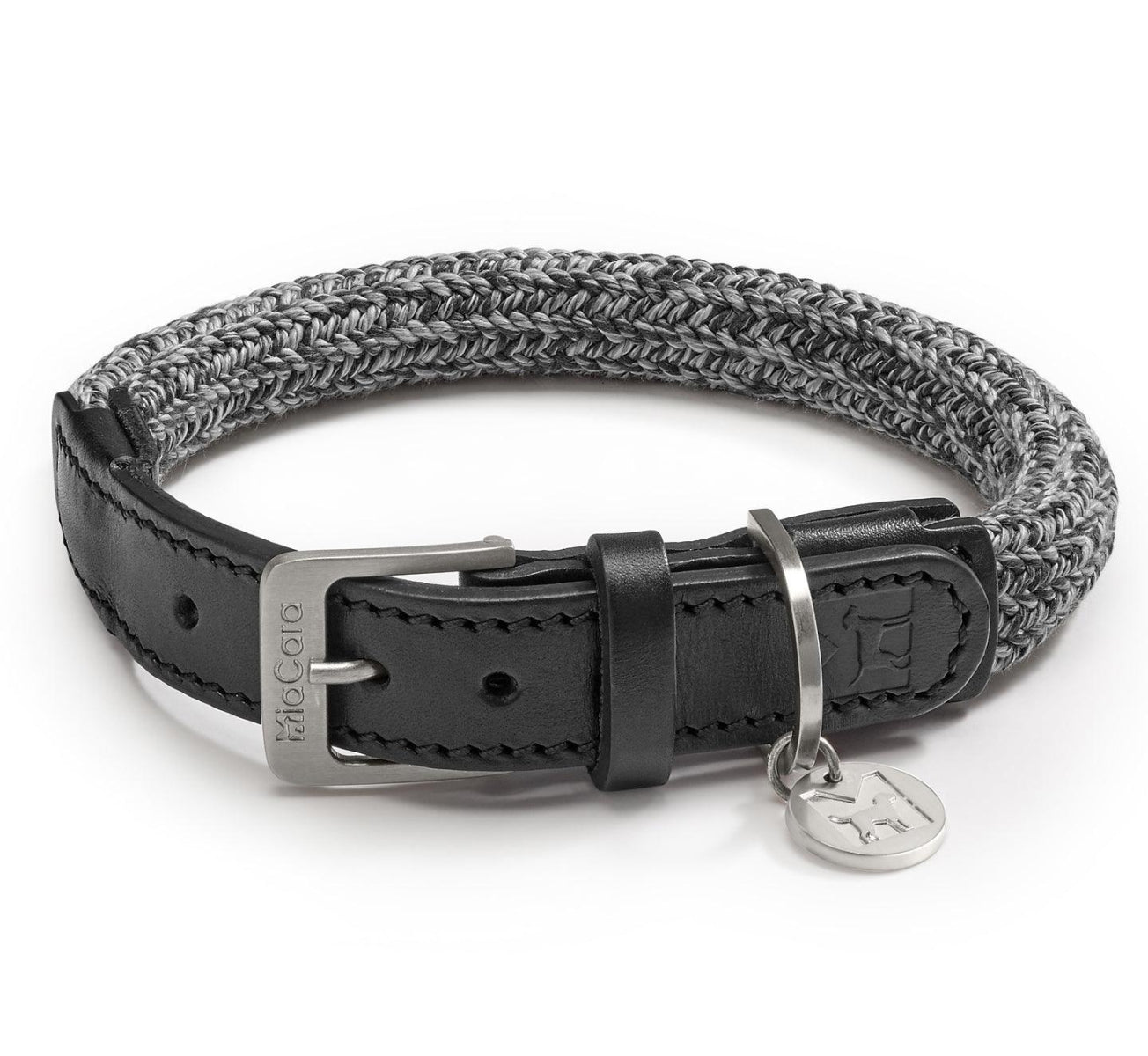 Collier pour chien original en coton tressé ciré Lucca kasibe noir