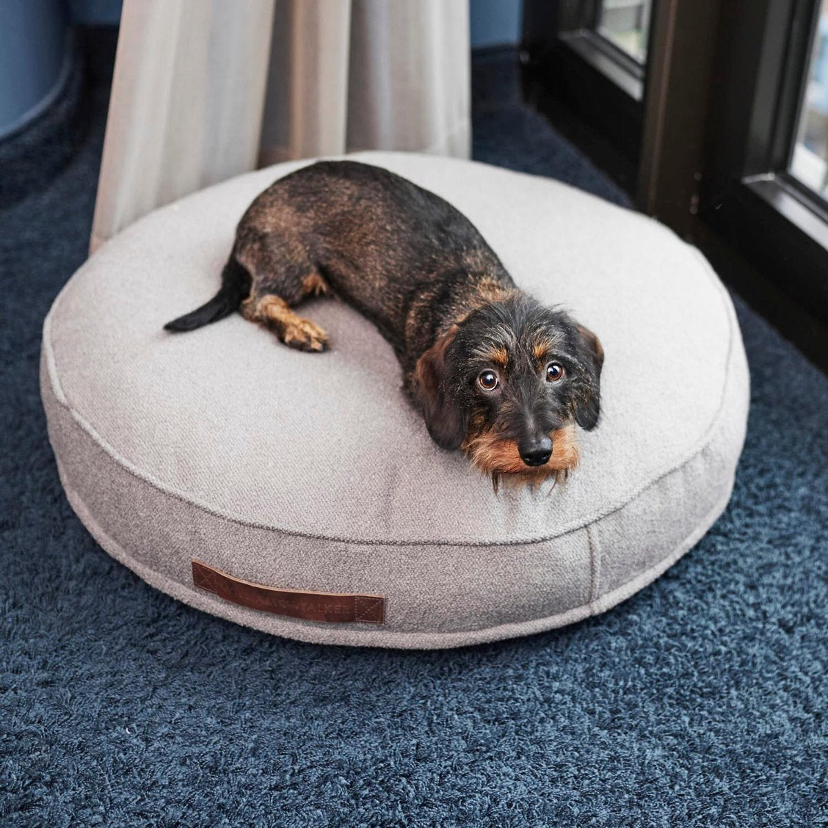 Chill, un coussin rond au tissu imperméable pour chien - kasibe