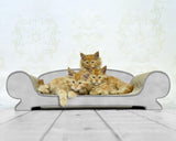 Vertige, un divan griffoir relax pour chat intemporel en carton chic et élégant gris - kasibe
