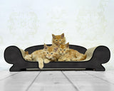 Vertige, un divan griffoir relax pour chat intemporel en carton chic et élégant noir - kasibe