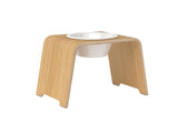 Gamelle design pour chien en bois dogBar single taille ml chêne clair bol porcelaine - kasibe