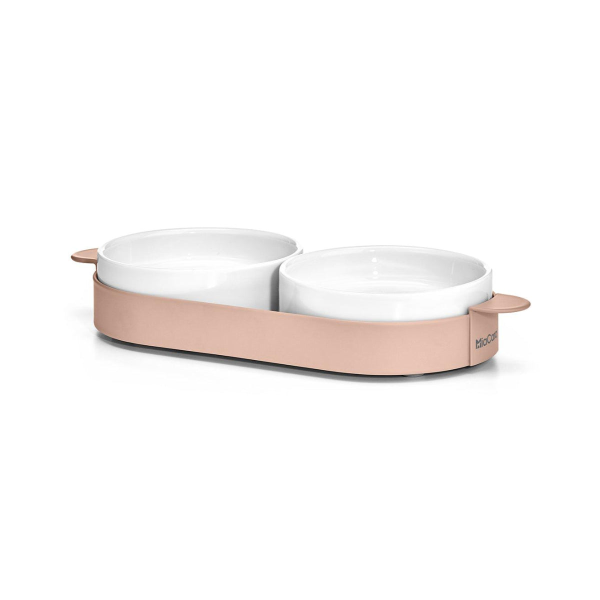 Gamelle pour chien design double bol sur plateau aluminum Tavoletta kasibe miacara rose