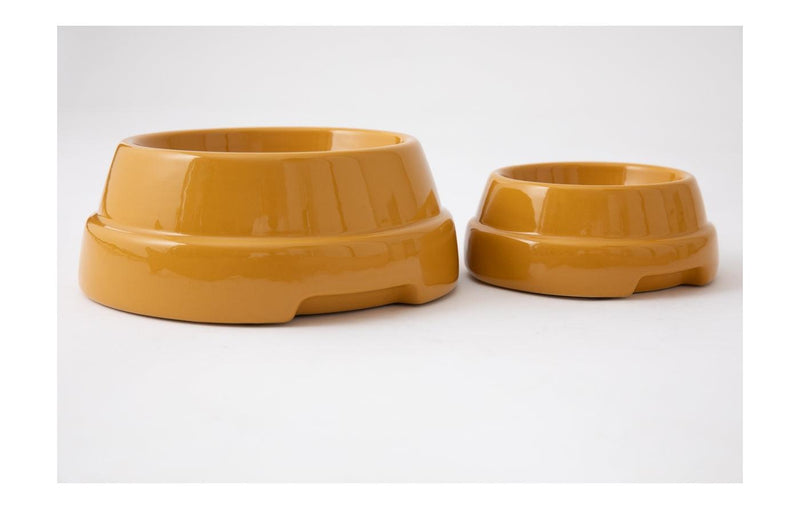 Gamelle colorée pour chien en céramique Sebastiao jaune  - Kasibe