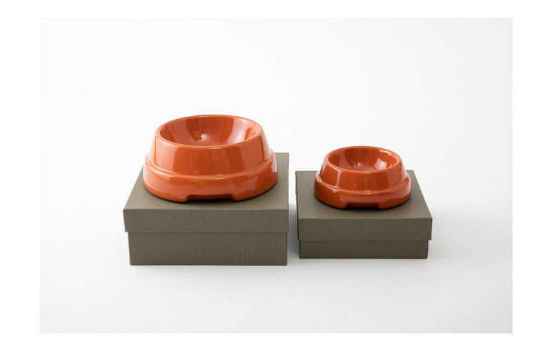 Gamelle colorée pour chien en céramique Sebastiao orange deux tailles - Kasibe