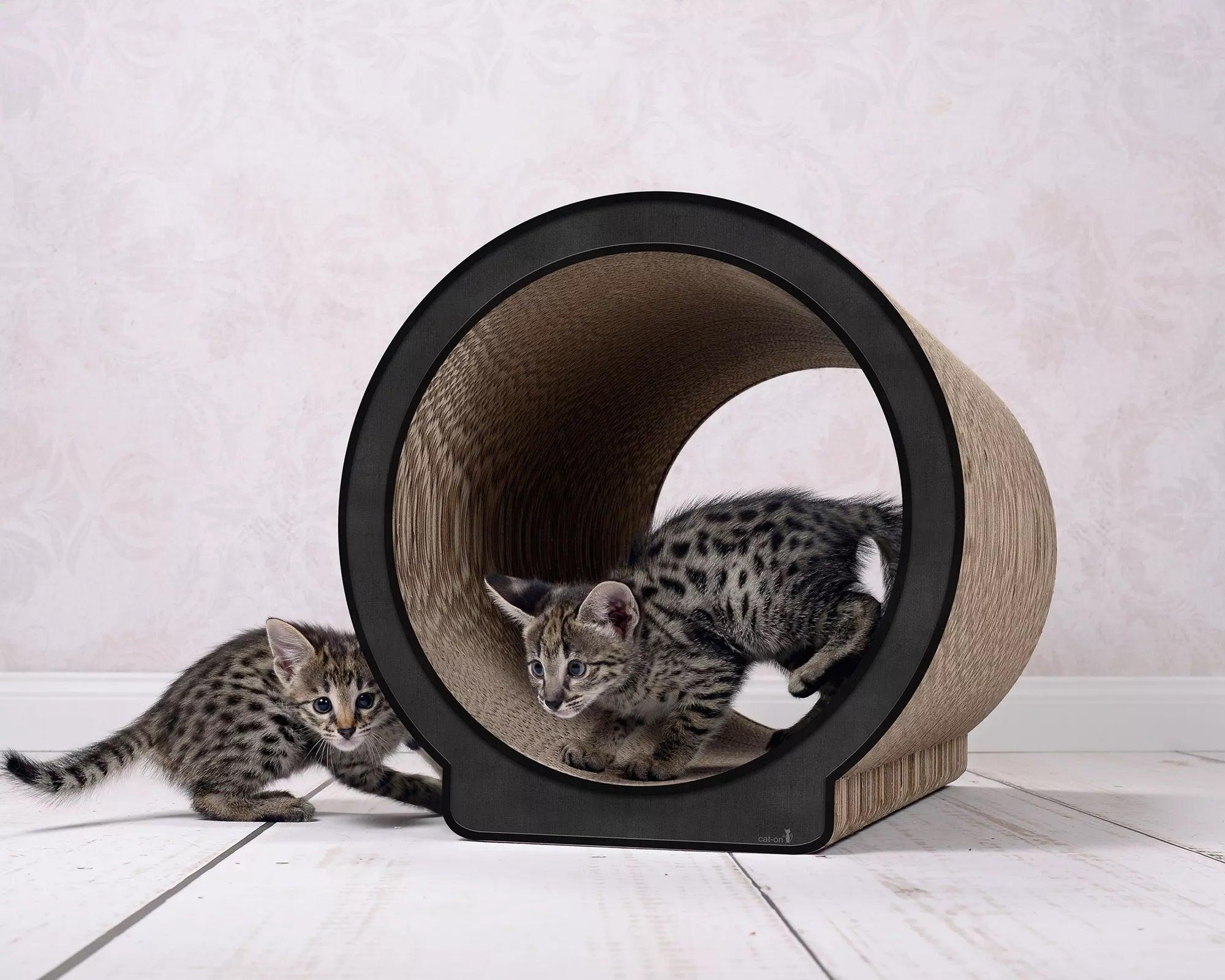 Un griffoir pour chat design: Le Rond, un meuble maison en carton kasibe noir