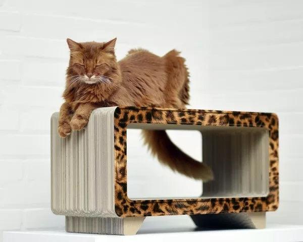 Griffoir écologique pour chat en carton La Télé leopard - kasibe