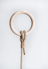 Ash, une laisse corde pour chien originale avec un anneau en bois - kasibe