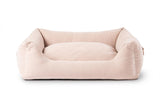 Henri : le lit pour chien en coton avec coussin réversible rose - kasibe