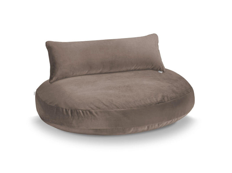 Luna : un lit design pour chien et ultra confort - Finition Oxford coussin olive structure pierre - kasibe