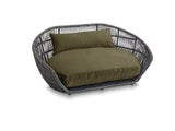 Luna : un lit design pour chien et ultra confort - Finition Oxford coussin olive structure prado - kasibe