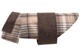 Manteau élégant pour chien en tweed Leaf marron côté - kasibe