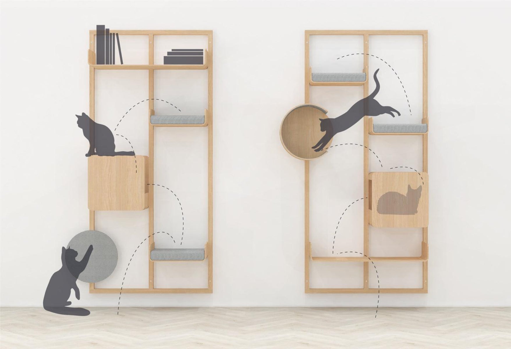 Mur d'escalade modulable pour chat - ALTO - Kasibe