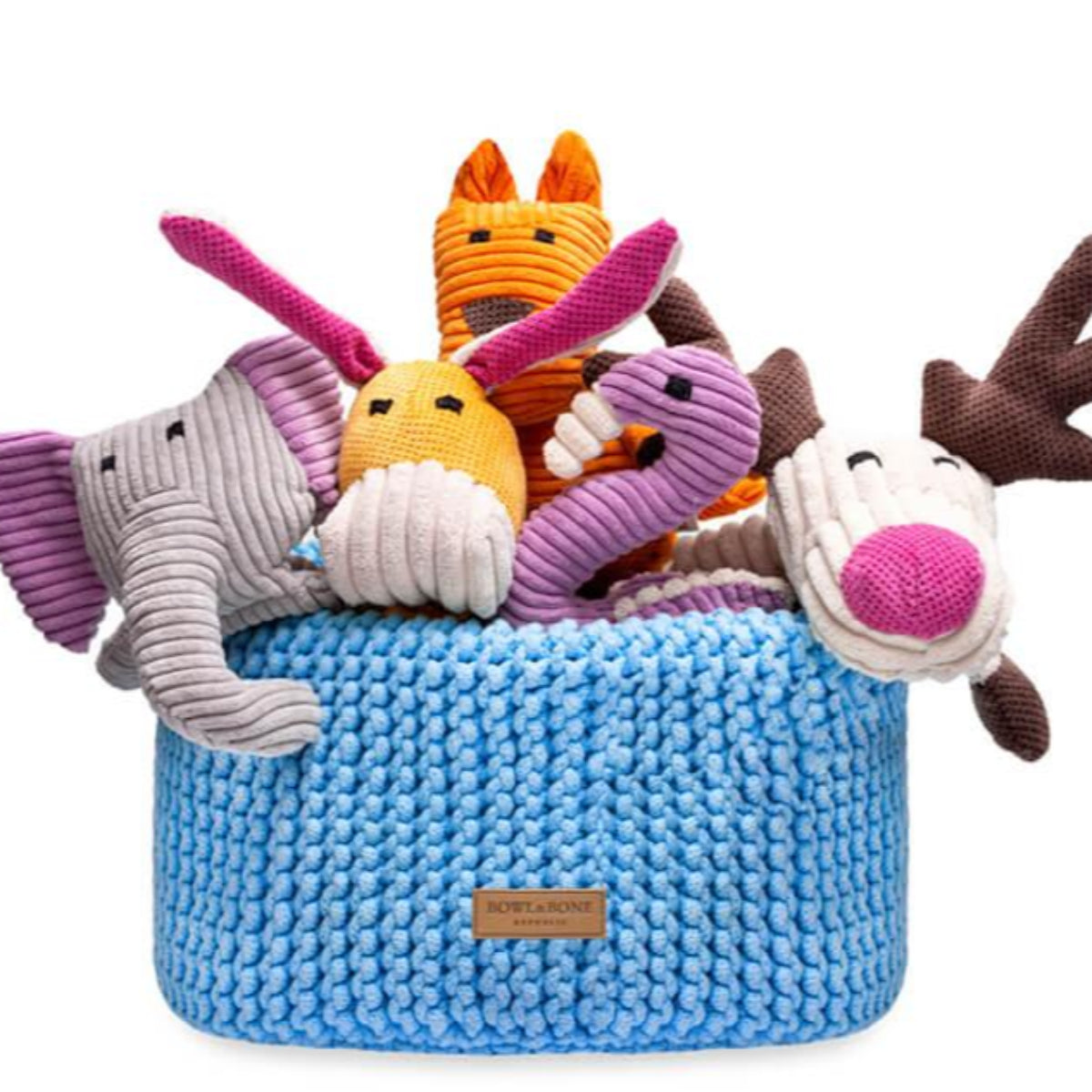 Double : grand panier de rangement pour doudou pour chien bleu - kasibe