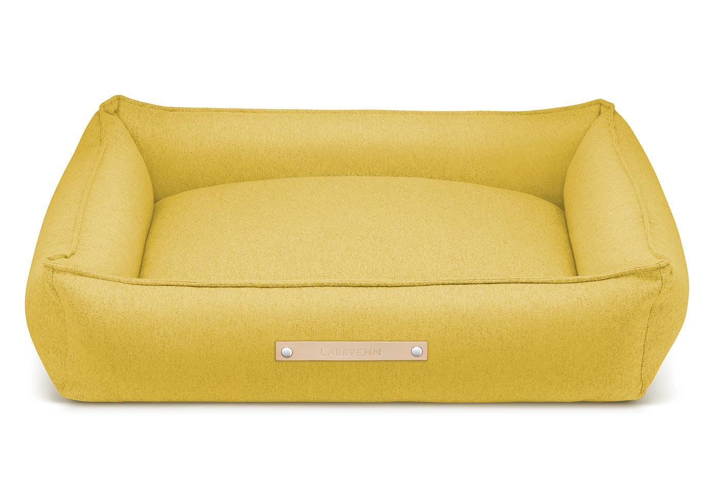 Panier rectangulaire confortable et spacieux pour chien Movik jaune - kasibe