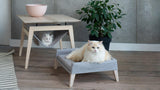 Kikko, un panier pour chat en bois et hamac au style scandinave gris - kasibe