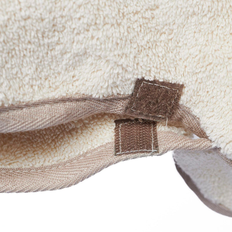 SPA pour chien, un joli peignoir avec ceintures en velcro très absorbant beige dessous - kasibe