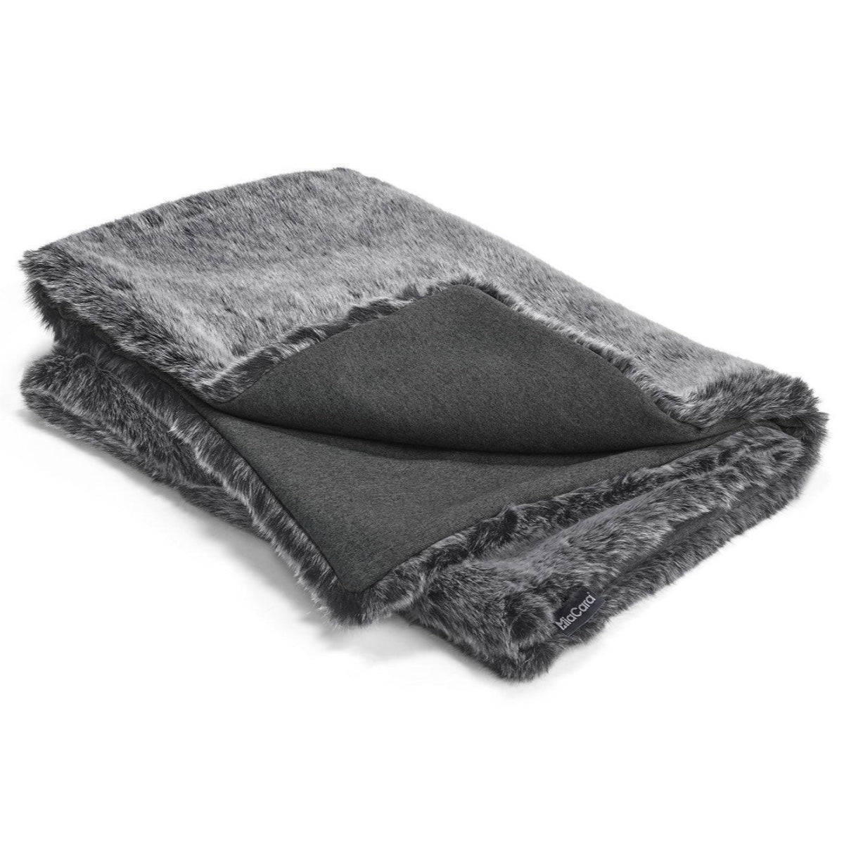 Couverture plaid tout doux pour chien en fourrure anthracite Felpa - kasibe