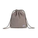 Pochette à croquettes pour chien en coton biologique carreaux sable  - kasibe