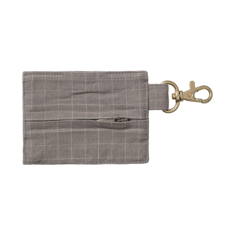 Pochette à sacs à crottes pour chien en coton biologique carreaux sable arrière - kasibe